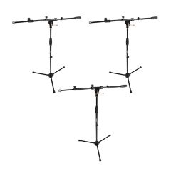 Pro Mic Stand and Telescopic (3 Pack) Boom by Trojan Pro